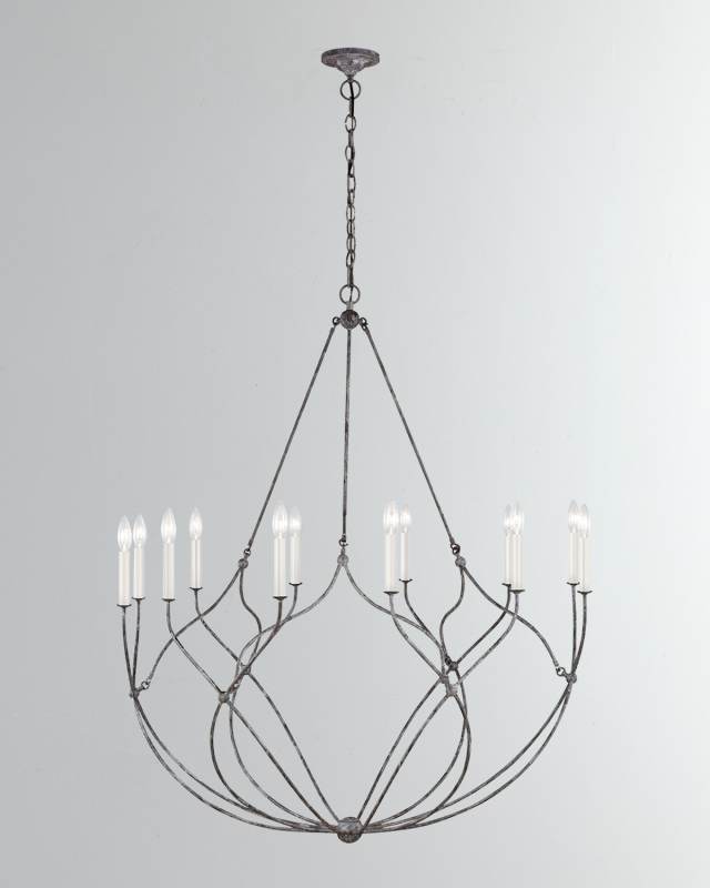 12 - Light Chandelier Richmond Weathered Galvanized By Chapman & Myers